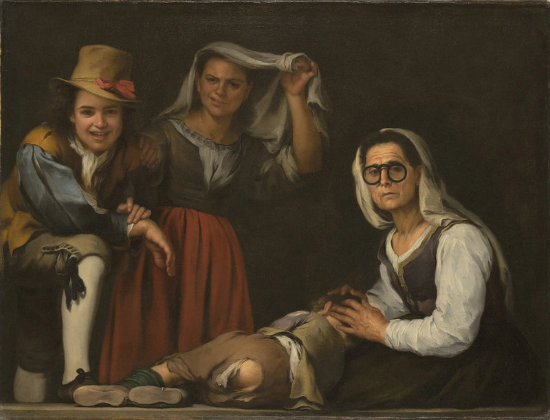 Fyra figurer på trappan - Bartolomé Esteban Murillo
