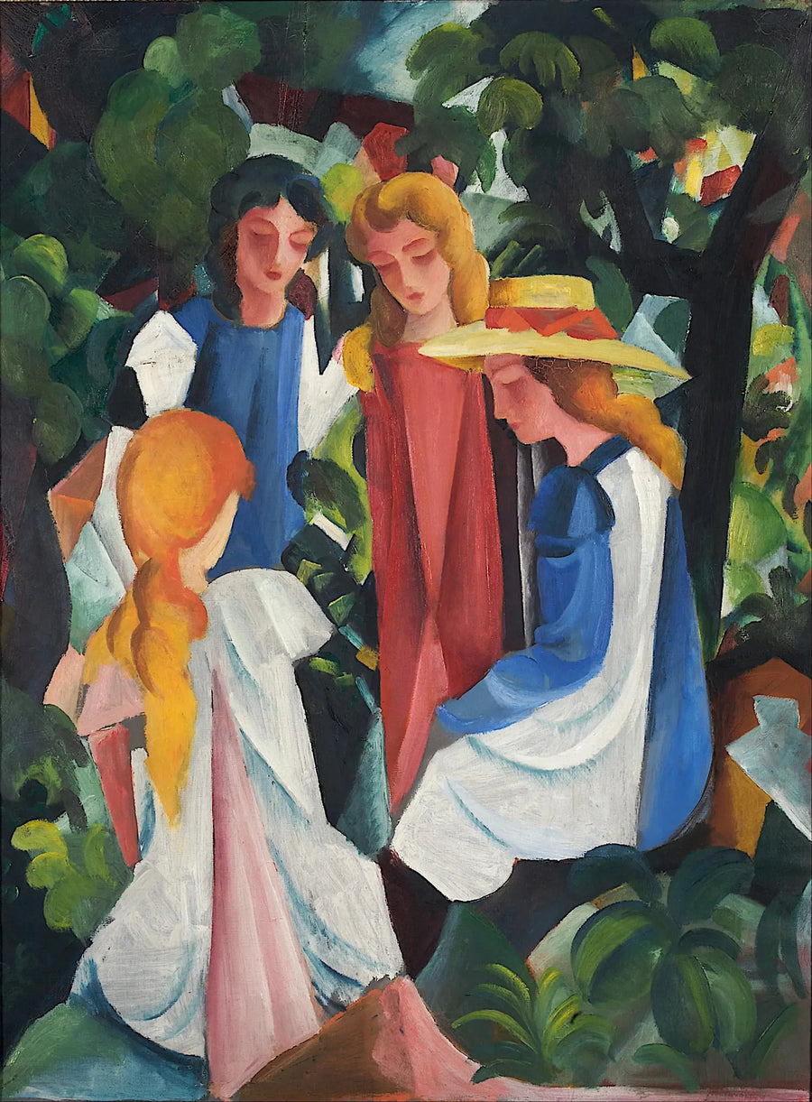 Fyra unga flickor - August Macke