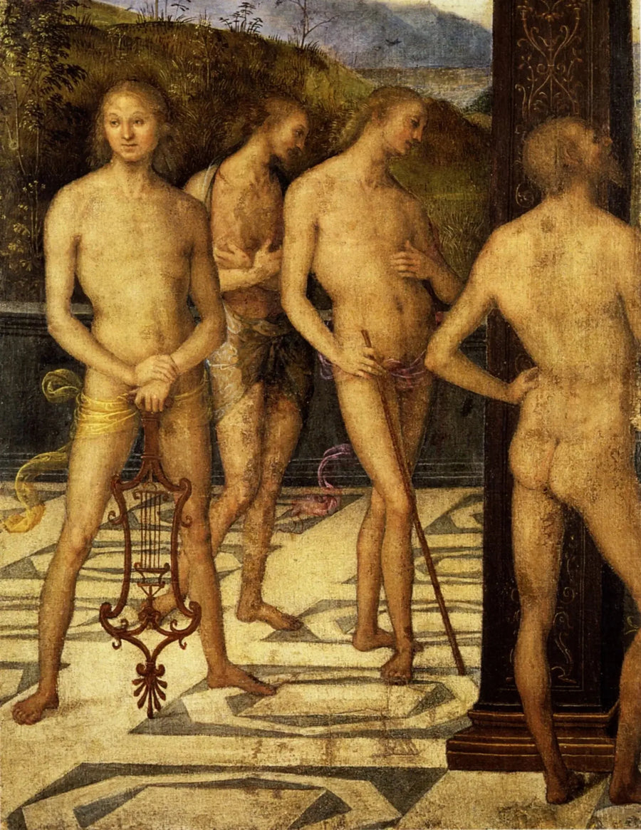 Fyra manliga figurer - Pietro Perugino