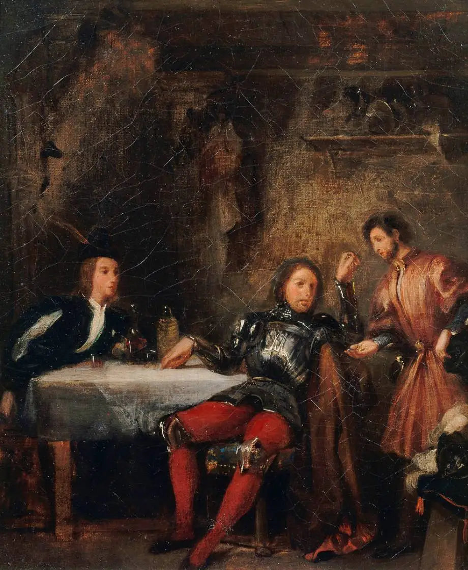 Quentin Durward et le balafré - Eugène Delacroix image 2 reproduction d’œuvre d’art à l’huile