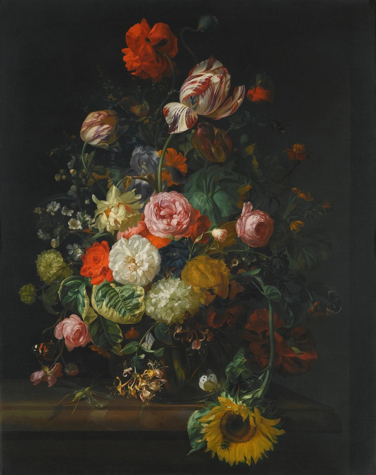 Nature morte aux fleurs, 1710, peinture de Rachel Ruysch
