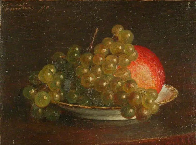 Vit druva och äpple i en skål - Henri Fantin-Latour