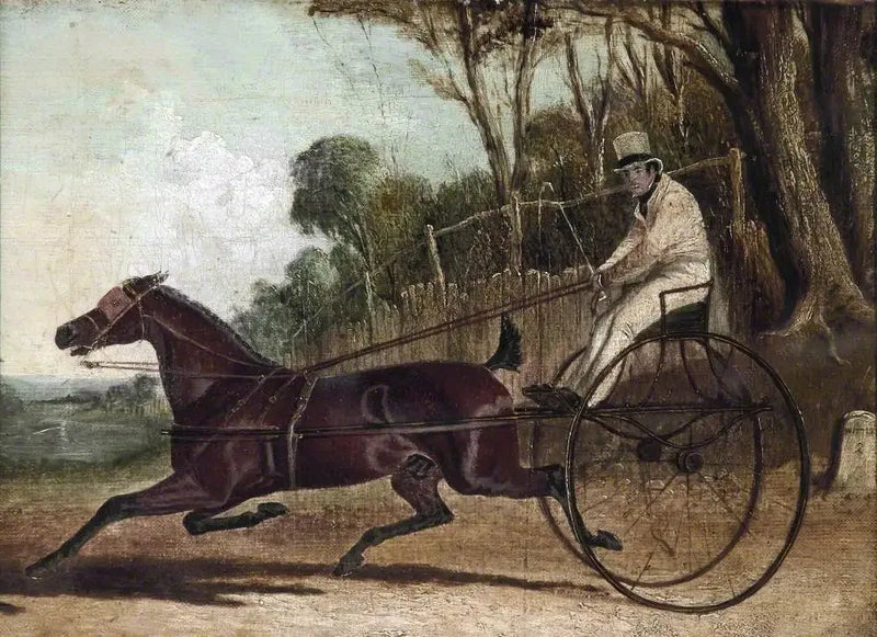 Rattler, en häst i trav, kopplad till en buggy - John Frederick Herring, Sr.