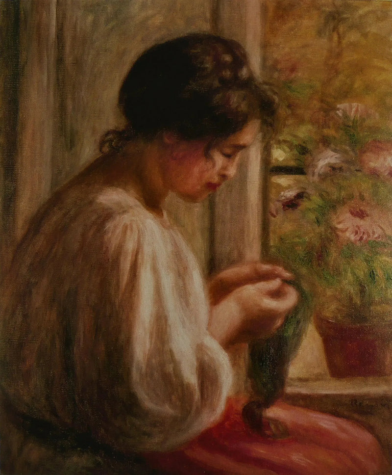 Ravaudeuse vid fönstret - Pierre-Auguste Renoir