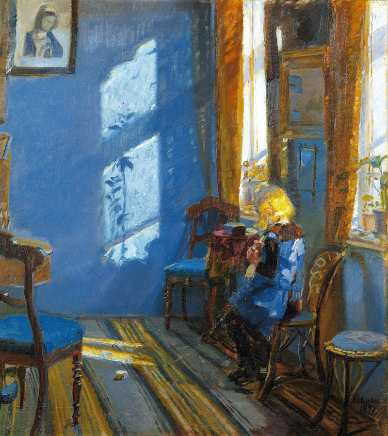 Solstråle i det blå rummet - Anna Ancher