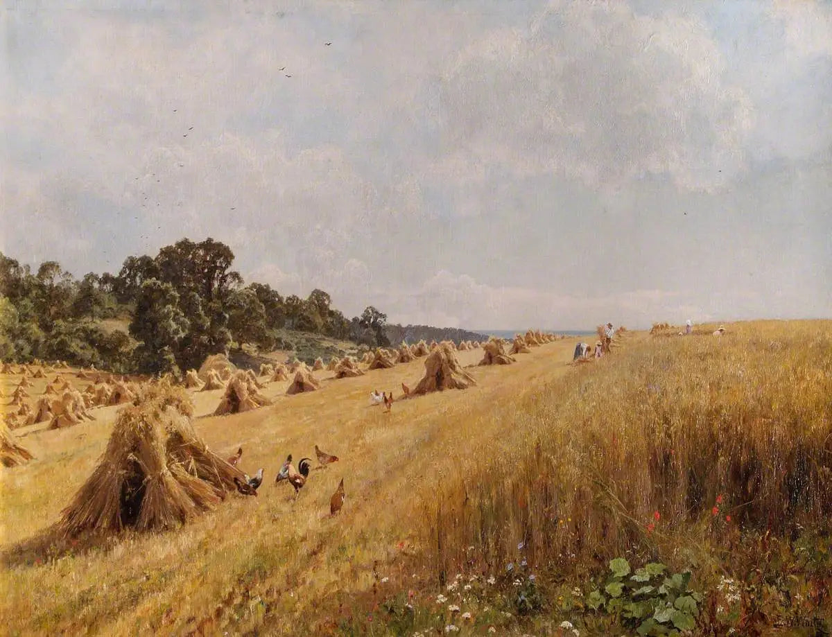 Récolte dans le champ familial - Edward Wilkins Waite - Alpha Reproduction