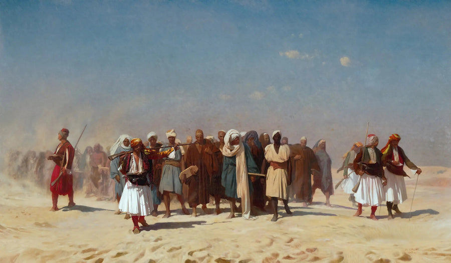 Egyptiska rekryter som korsar öknen - Jean-Léon Gérôme