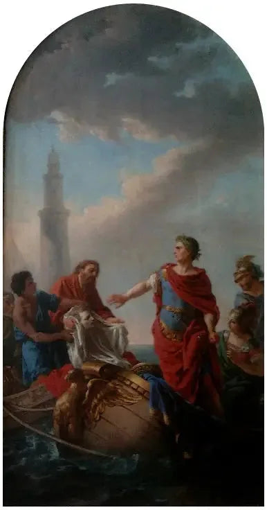 César:s ånger över Pompejus död - Louis Jean François Lagrenée