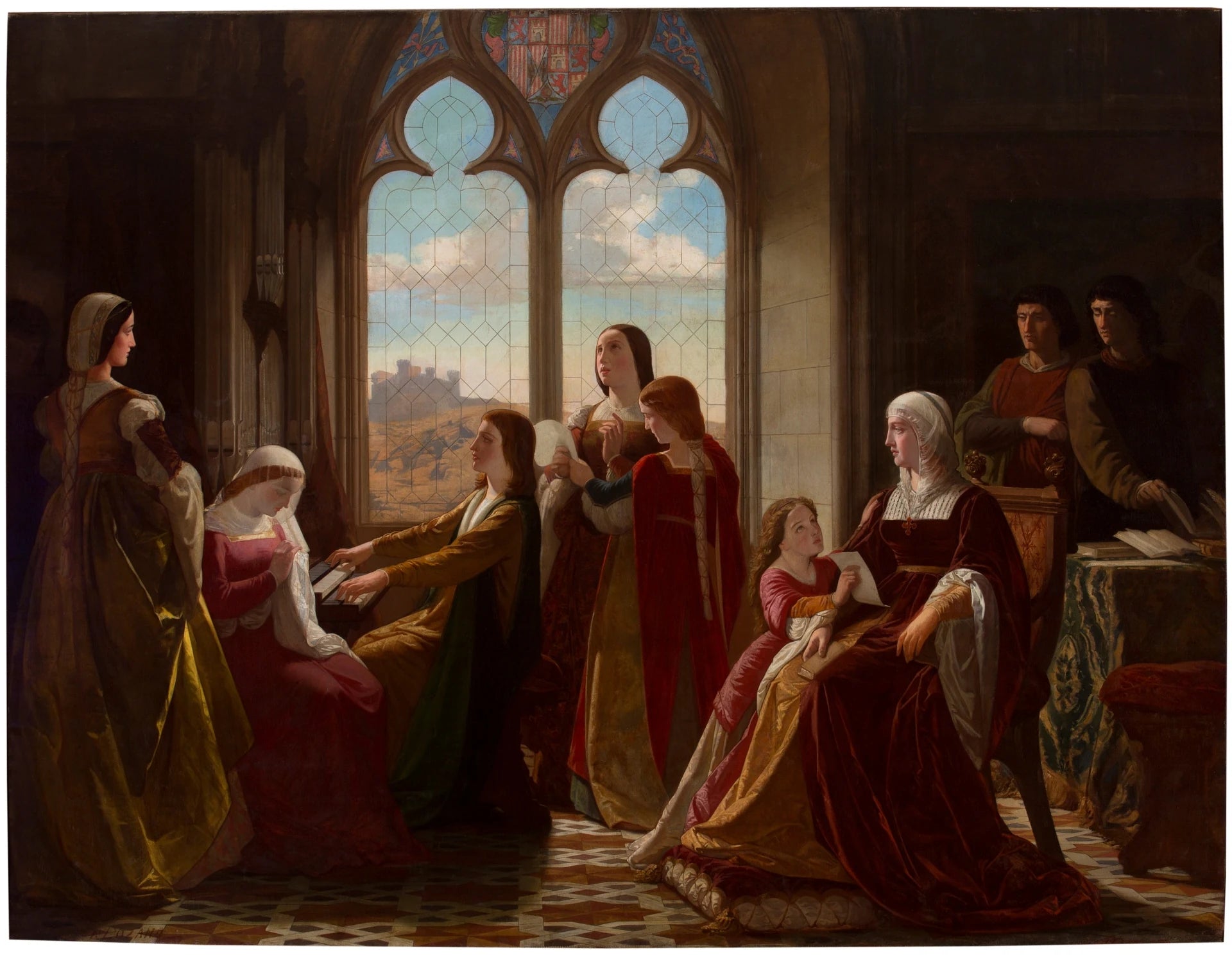 La reine Isabel la Católica préside à l'éducation de ses enfants - Isidoro Santos Lozano Sirgo