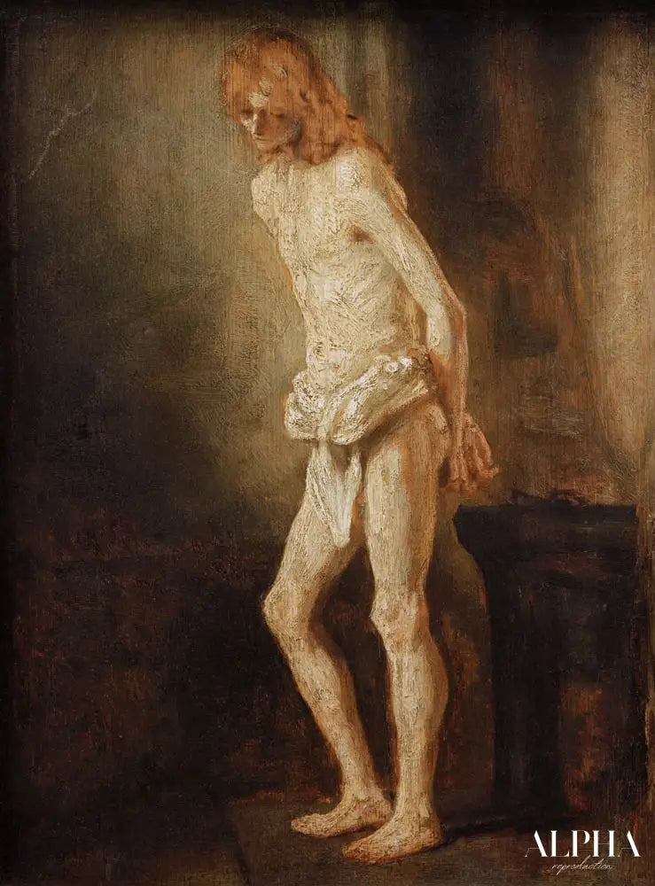 Rembrandt, Le Christ au pilier de la flagellation - Rembrandt van Rijn - Reproductions de tableaux et peintures haut de gamme