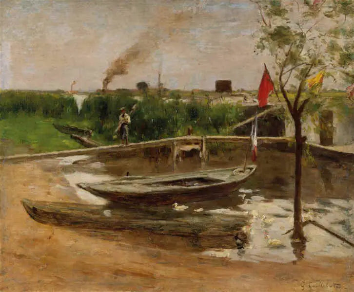 Båtar vid Port-Marly - Gustave Caillebotte