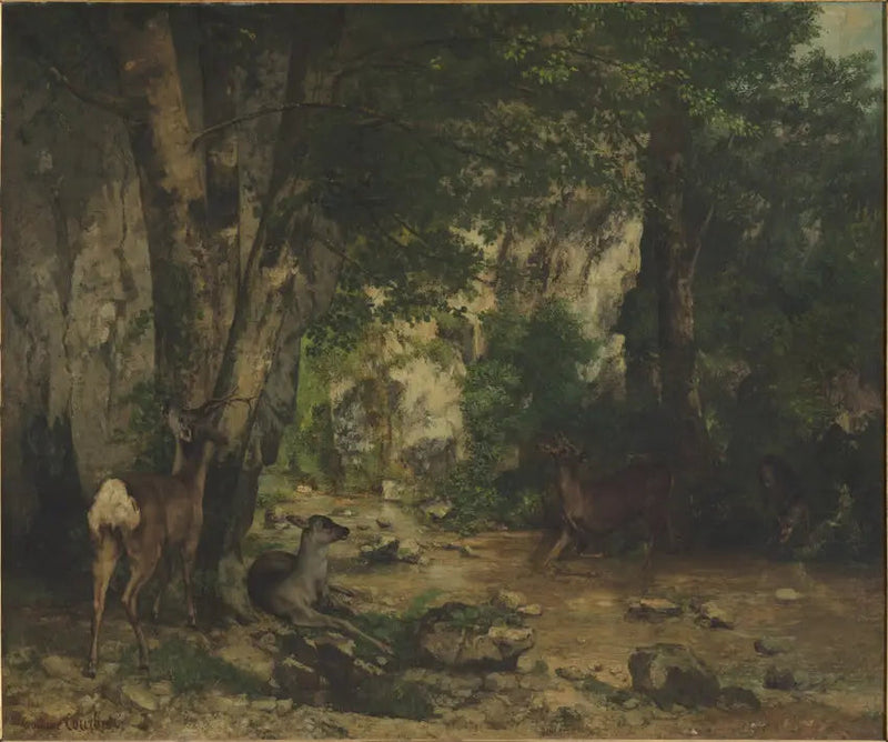 Rådjursjakt vid Plaisir-Fontaine bäcken - Gustave Courbet