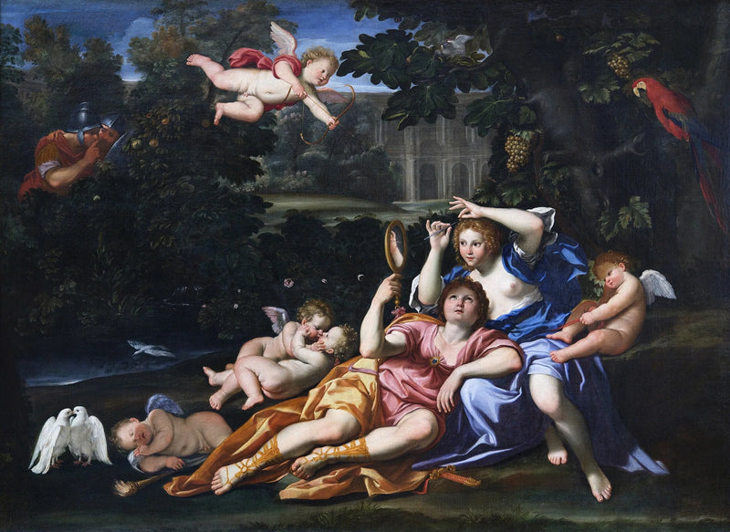 Renaud som visar en Armide-spegel - Domenichino