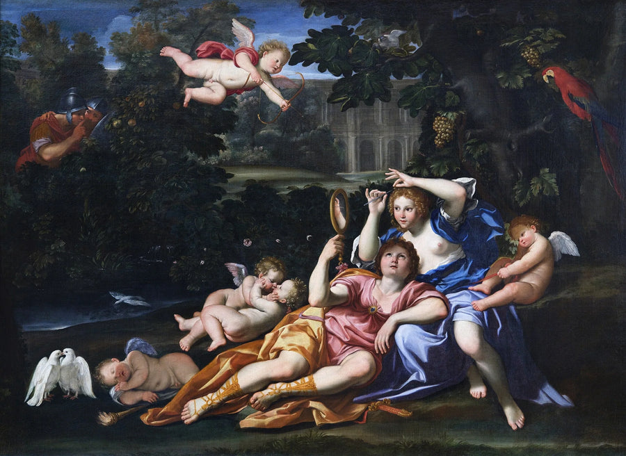 Renaud som visar en Armide-spegel - Domenichino