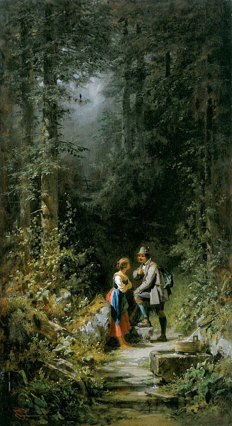 Möte i skogen - Carl Spitzweg