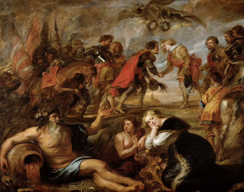 Kung Ferdinand och kardinalen Ferdinand möts i Nördlingen - Peter Paul Rubens