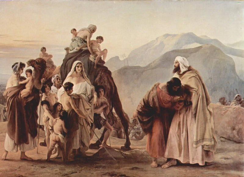 Möte mellan Esaù och Jakob - Francesco Hayez
