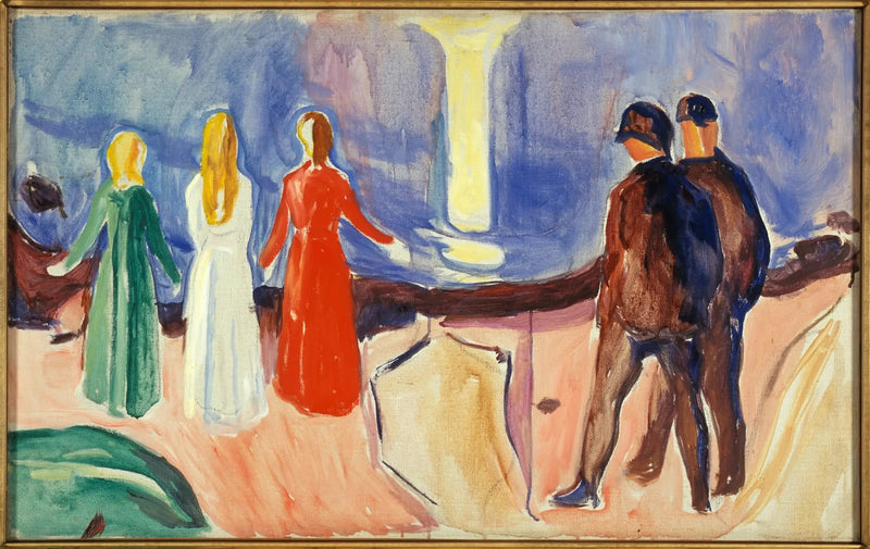 Möte på stranden - Edvard Munch