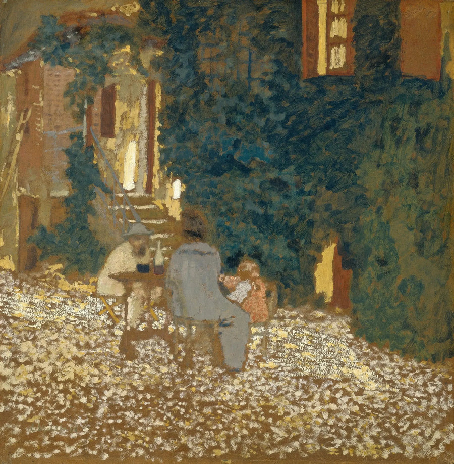 Middag i en trädgård - Édouard Vuillard