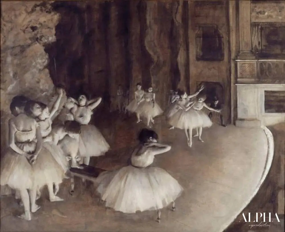 Répétition d'un ballet sur la scène - Edgar Degas - Reproductions de tableaux et peintures haut de gamme