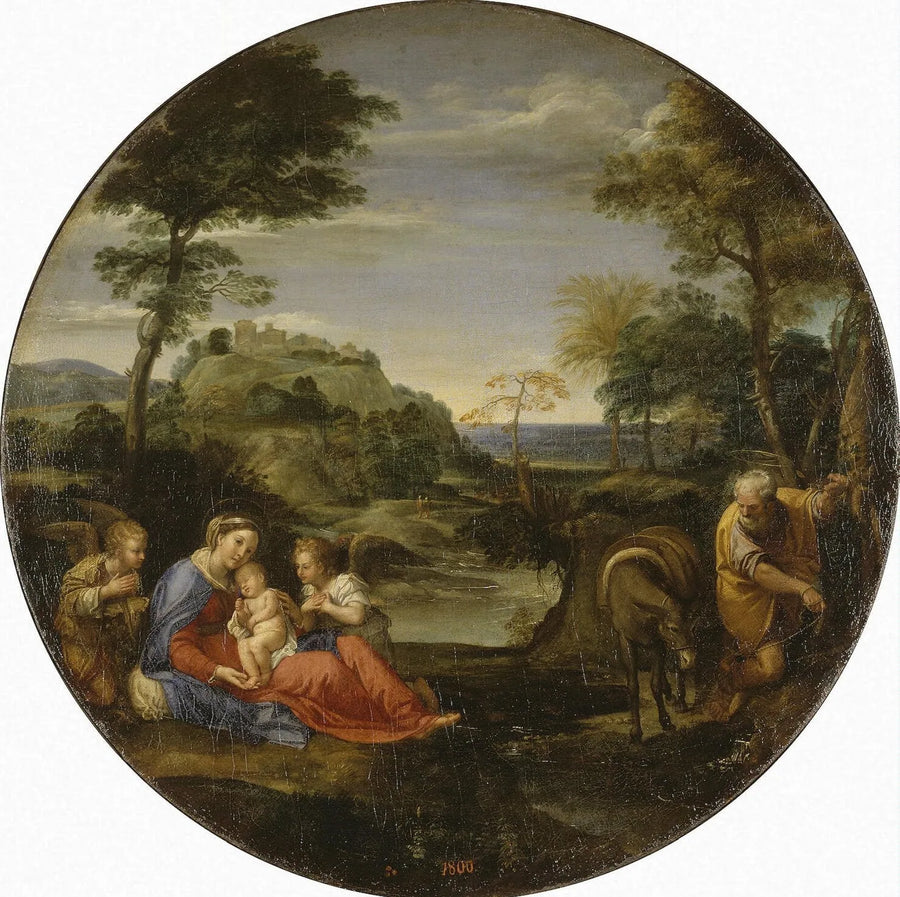 Vila under flykten till Egypten - Annibale Carracci