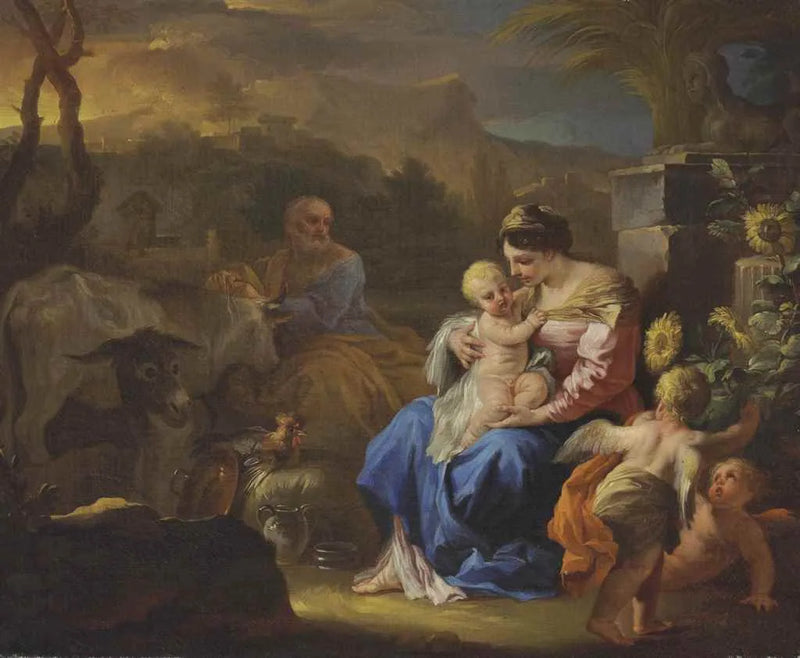 Vila under flykten till Egypten - Francesco Solimena