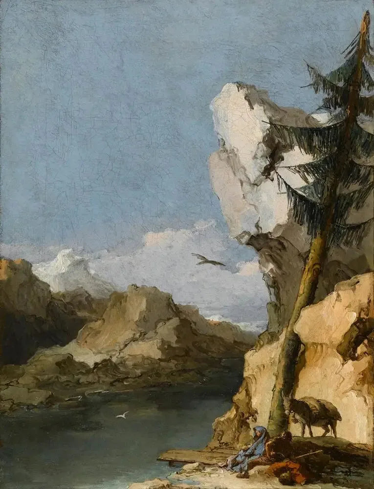 Vila under flykten till Egypten - Giovanni Battista Tiepolo