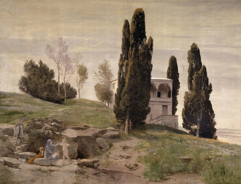 Hängande hängande kopia av Flykten till Egypten - Arnold Böcklin