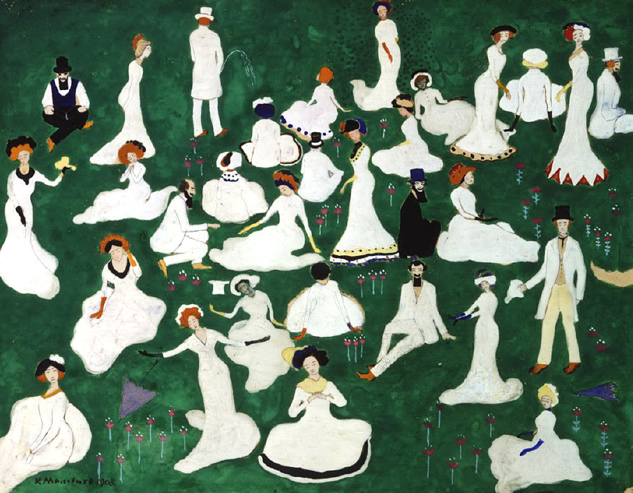 Repos. Société avec des chapeaux hauts de forme - Kazimir Malevich
