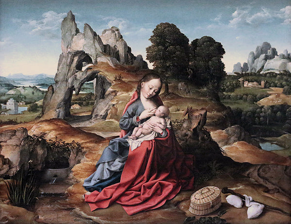 Reposez-vous pendant le vol vers l’Égypte - Joos van Cleve - Alpha Reproduction