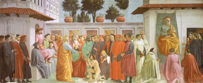 Uppståndelsen av Thefilos son och helige Petrus i predikstolen - Filippino Lippi