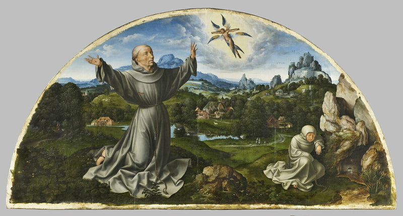 Retabel av Kristi Klagosång: Saint Franciskus av Assisi Stigmatisering - Joos van Cleve