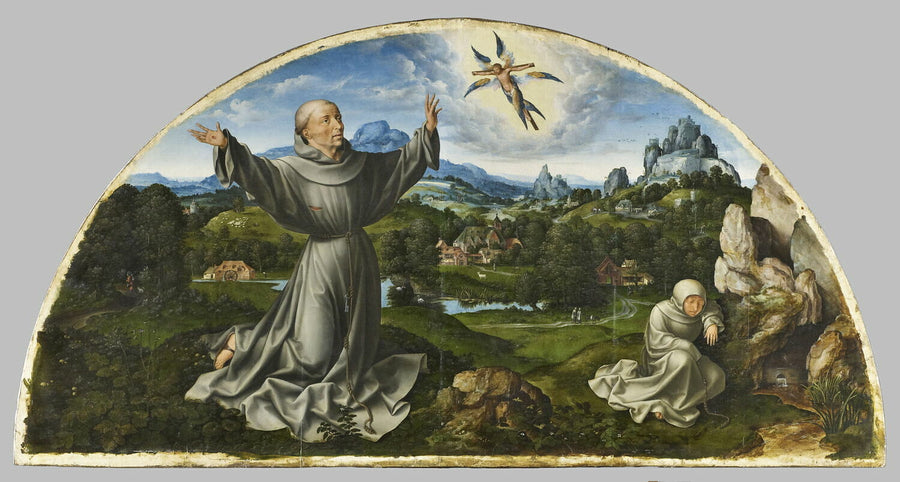 Retabel av Kristi Klagosång: Saint Franciskus av Assisi Stigmatisering - Joos van Cleve