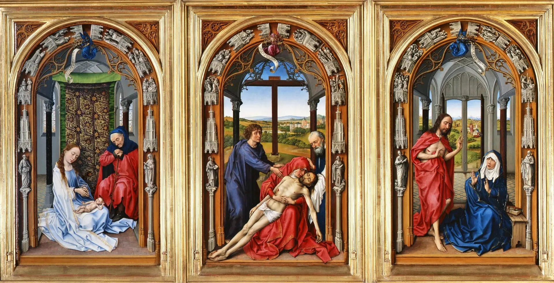 Retable de Miraflores - Rogier van der Weyden image 1 copie peinte à la main à l’huile