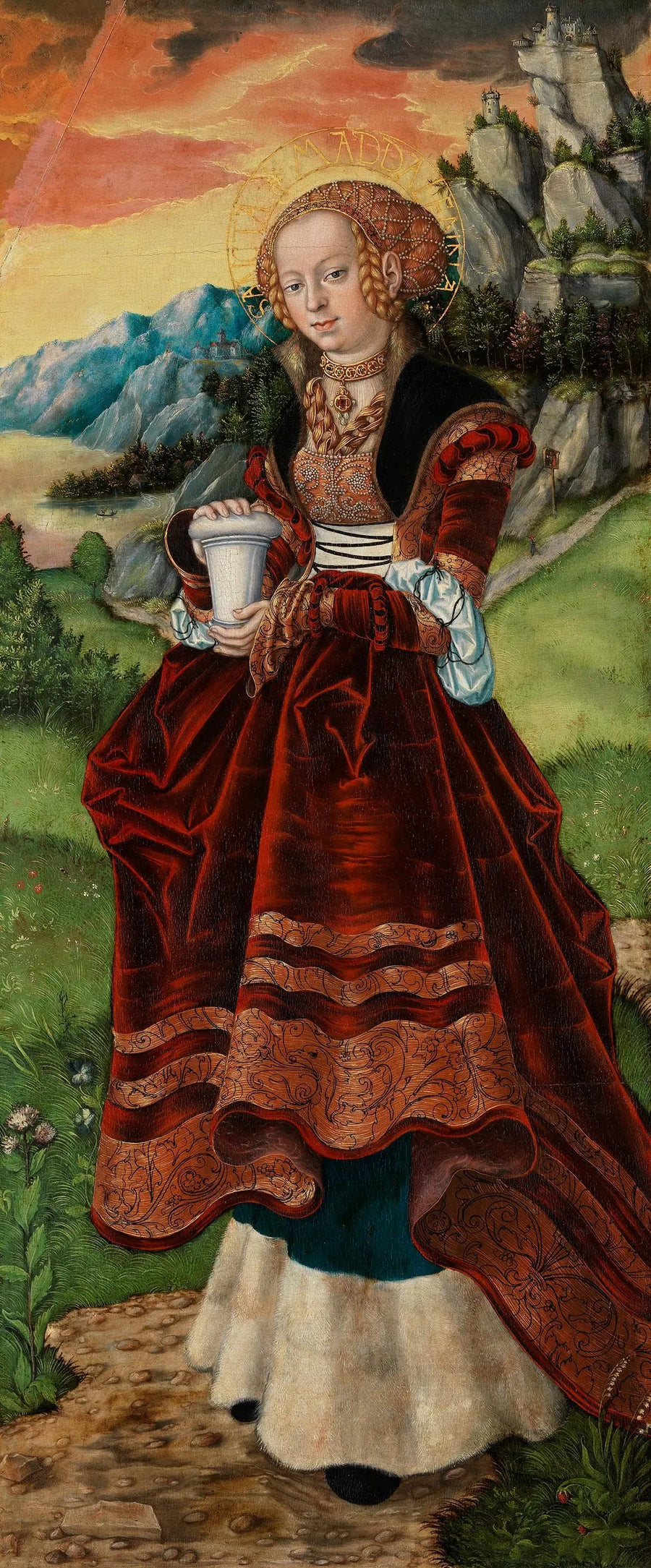 Pfirtscher altartavla: Heliga Maria Magdalena - Lucas Cranach den äldre