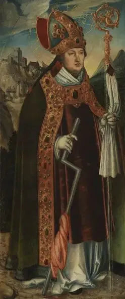 Pfirtscher-altarretabel: Saint Érasme - Lucas Cranach den äldre