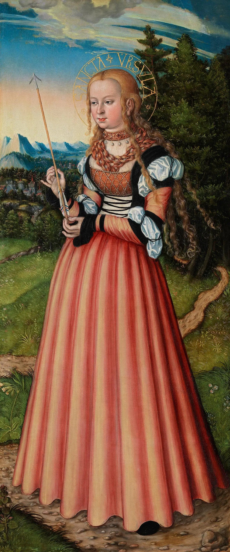 Pfirtscher-altarretabel: Heliga Ursula - Lucas Cranach den äldre