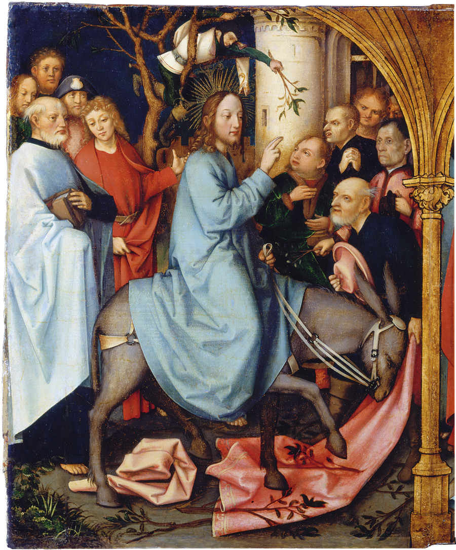 Dominikanskt altarskåp från Frankfurt: Ingången till Jerusalem - Hans Holbein den äldre