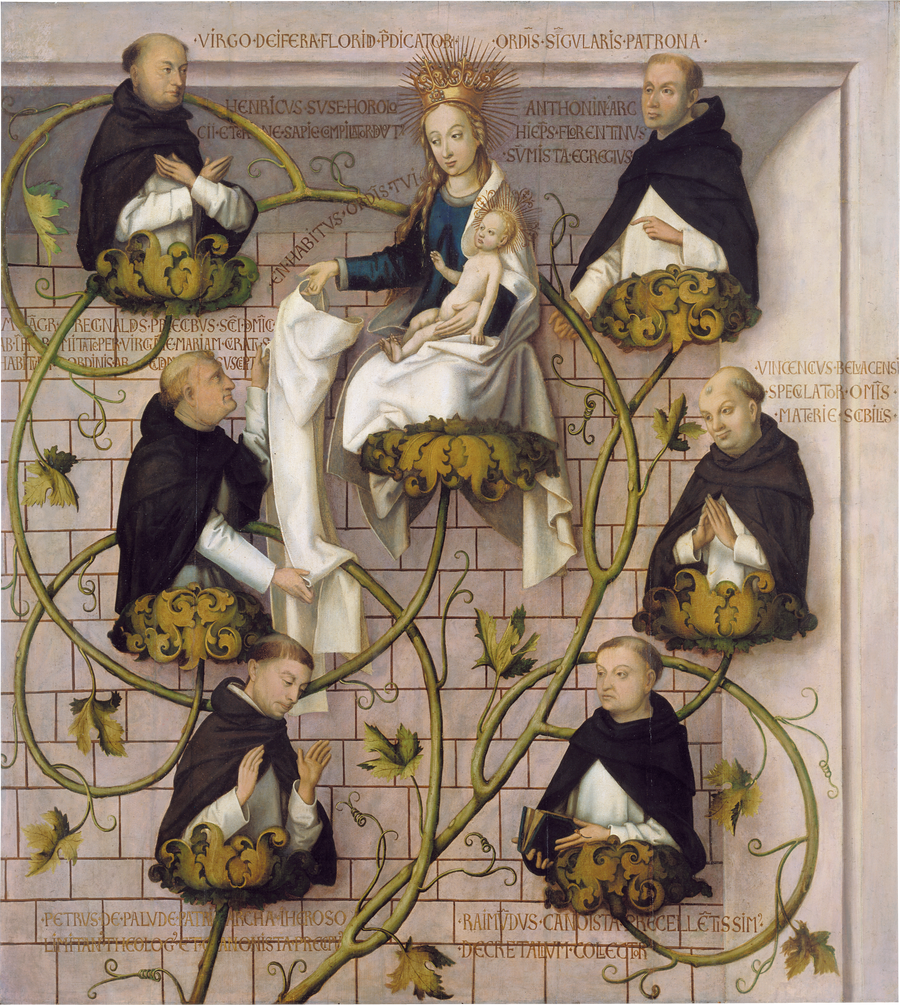 Dominikanskt altarskåp från Frankfurt: Dominikanska orden linje (övre del) - Hans Holbein den äldre