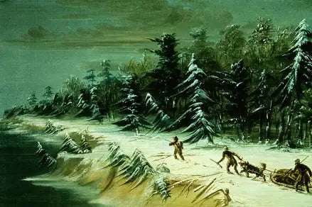 Tillbaka till Fort Frontenac med släde. Februari 1679 - George Catlin