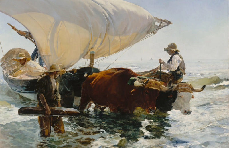 Återkomst från fisket: dragning av båten - Joaquín Sorolla
