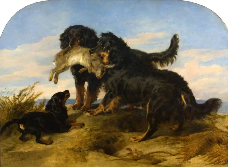 Retriever med en hare - Edwin Henry Landseer