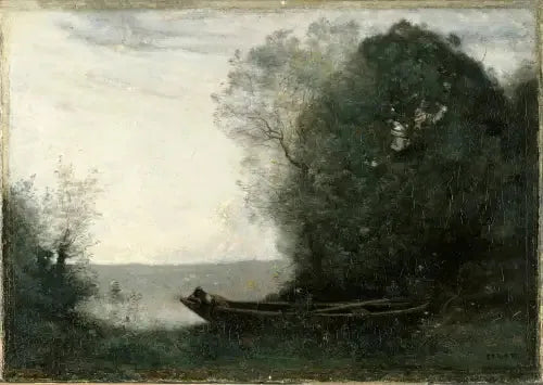 Drömmande vid dammen - Jean-Baptiste Camille Corot