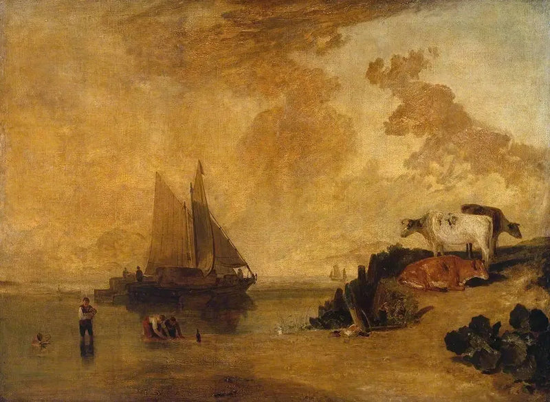 Flodscen med boskap - J. M. W. Turner