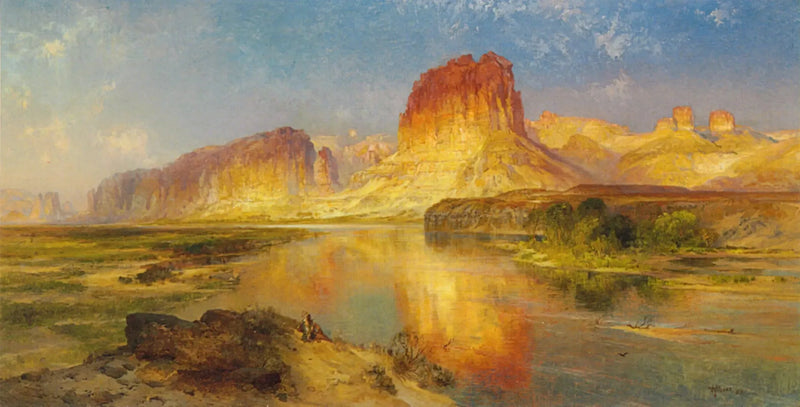 Grön flod i Wyoming - Thomas Moran