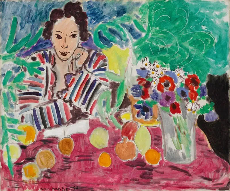 Randig klänning, Frukter och Anemoner - Henri Matisse