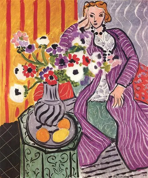 Lila klänning och Anemoner - Henri Matisse