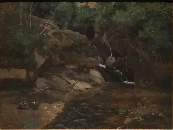 Rochers vid en bäck, Civita Castellana - Jean-Baptiste Camille Corot