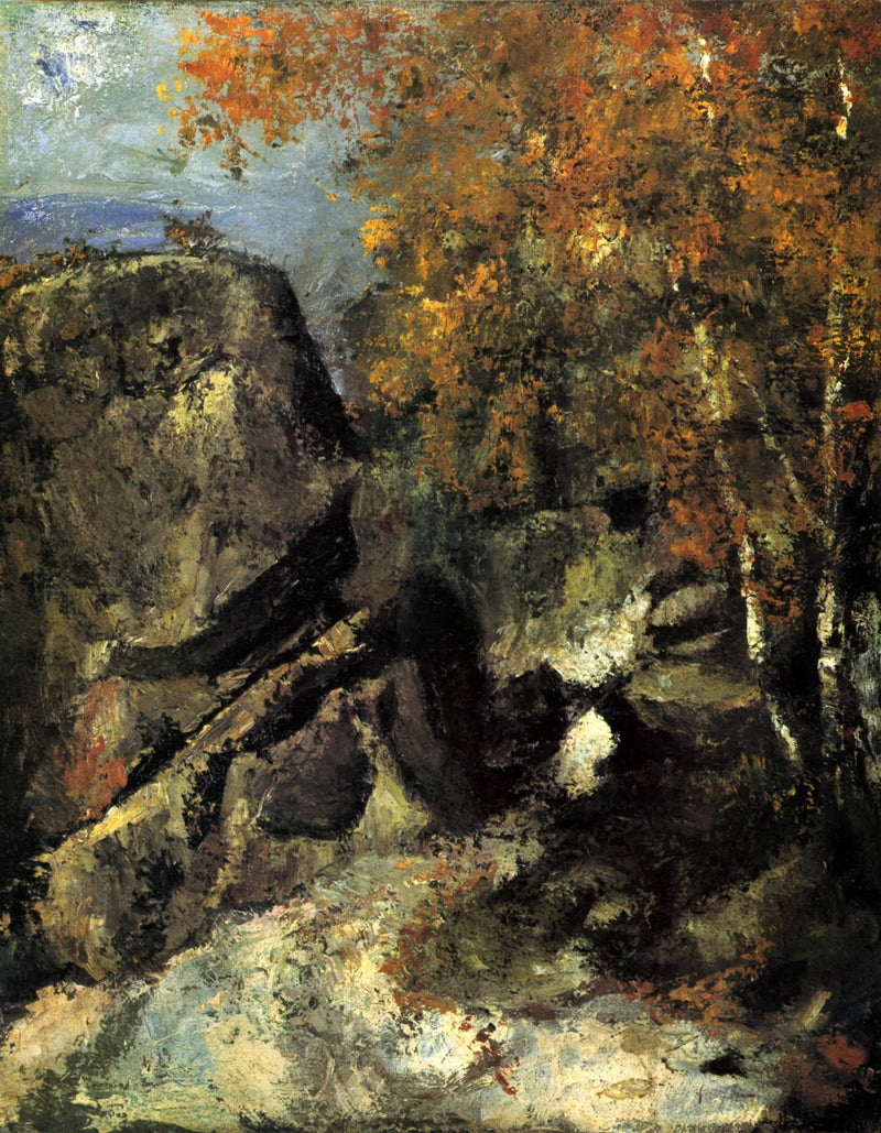 Stenar i skogen - Paul Cézanne