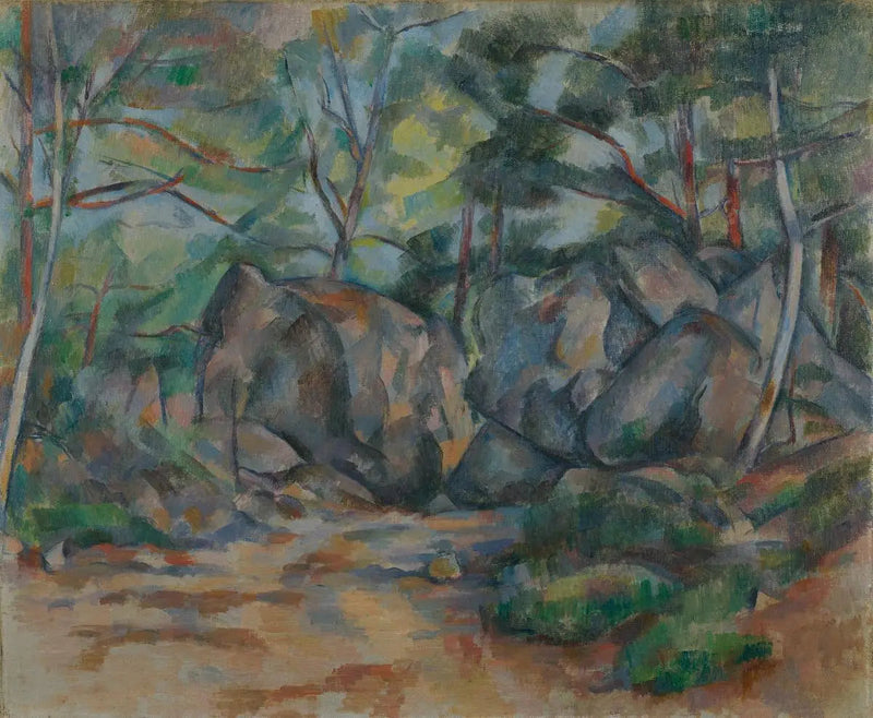 Stenar i skogen - Paul Cézanne